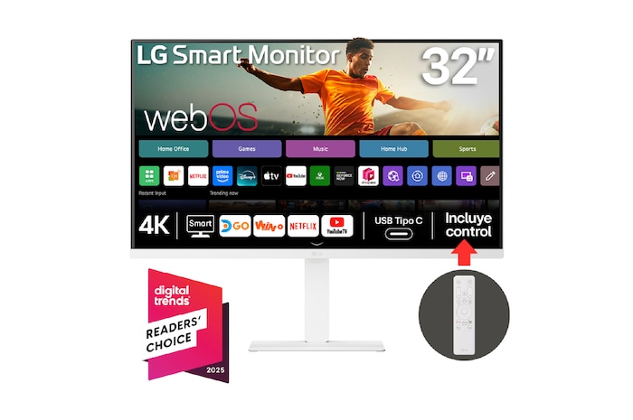 vista frontal LG Smart Monitor - 32U720SA-W
